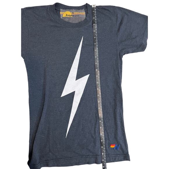 Aviator Nation Charcoal & White Bolt t-shirt Sz XS (0-2) - Picture 9 of 9